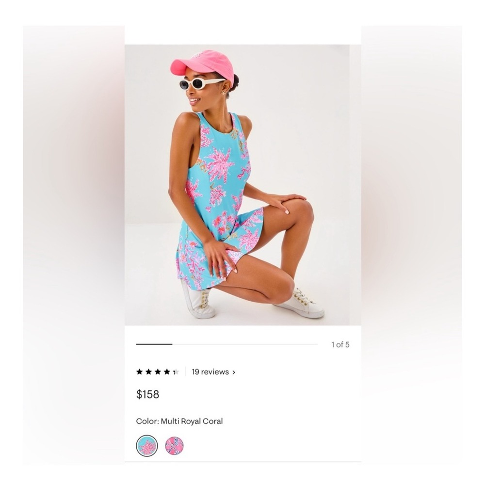 NWT Lilly Pulitzer UPF 50+ Luxletic Westley Active Dress athletic royal coral z0 - Picture 4 of 4